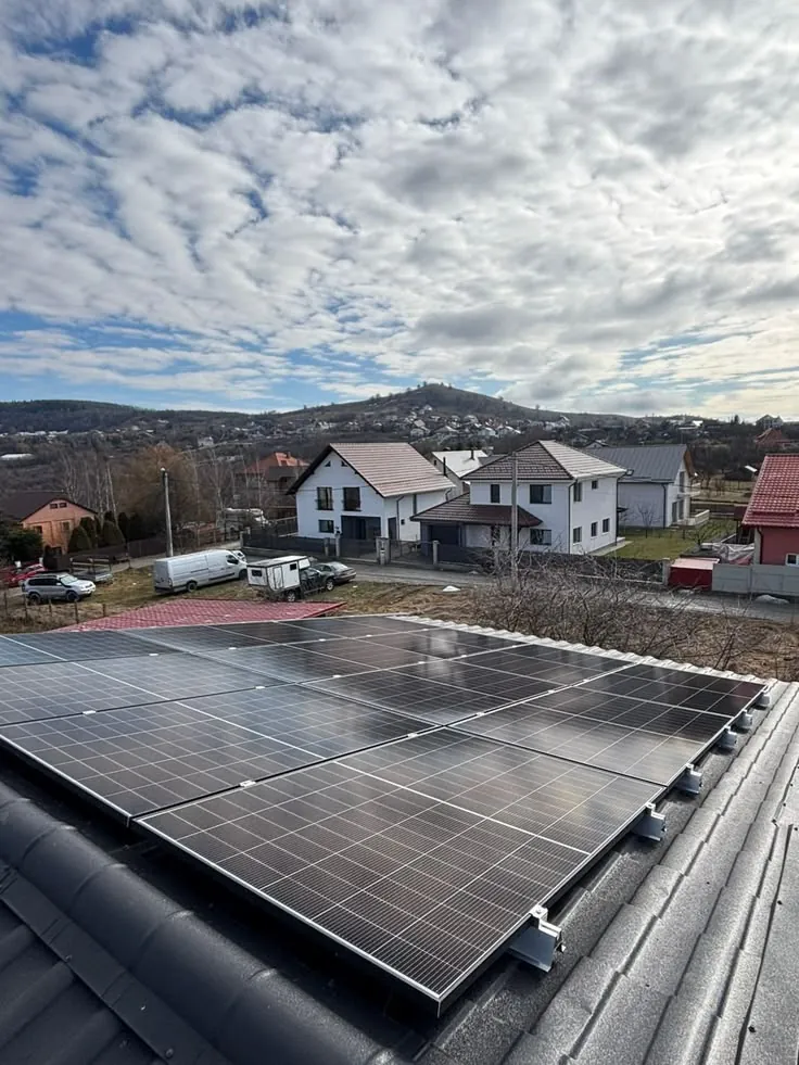 Solar panels on a residential rooftop