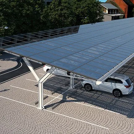 Solar carport over a parking lot